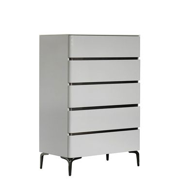 Santelmo Chest of 5 Drawers - High Gloss Light Grey