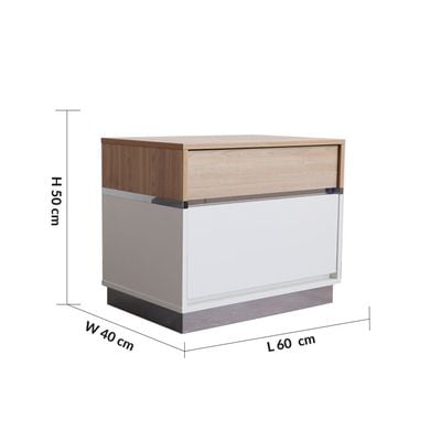 Frazer Night Stand - White/Natural oak