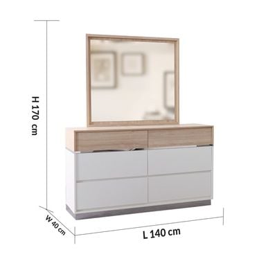 Frazer Dresser with Mirror - White/Natural oak