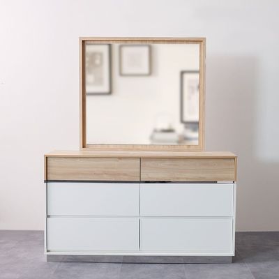 Frazer Dresser with Mirror - White/Natural oak