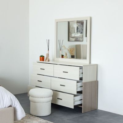 Barney Dresser with Mirror- Beige/Brown