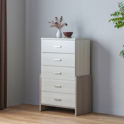 Barney Chest of 5 Drawers - Beige/Brown - With 2-Year Warranty