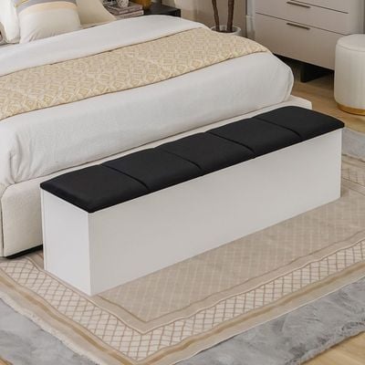 Serenity Bed Bench w/storage- White