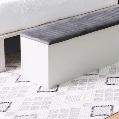 Hugo Bed Bench w/storage - White / Grey