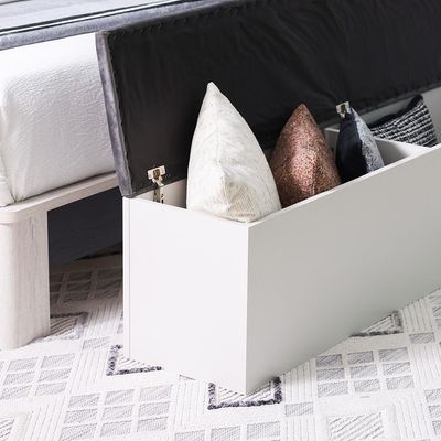 Hugo Bed Bench w/storage - White / Grey