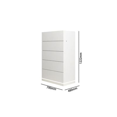 Sonya Chest of 5 Drawers with Jewelry Cabinet & Mirror on Top - High Gloss White - With 2-Year Warranty