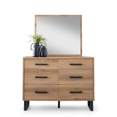 Norden Dresser with Mirror - African Walnut - With 2-Year Warranty