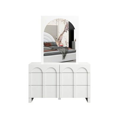 Calm 6 Drawer Dresser With Mirror -White