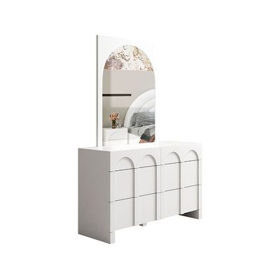 Calm 6 Drawer Dresser With Mirror -White