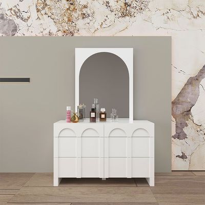 Calm 6 Drawer Dresser With Mirror -White