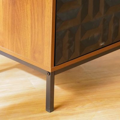 Dello End Table W/1 Drawer - Walnut / Black