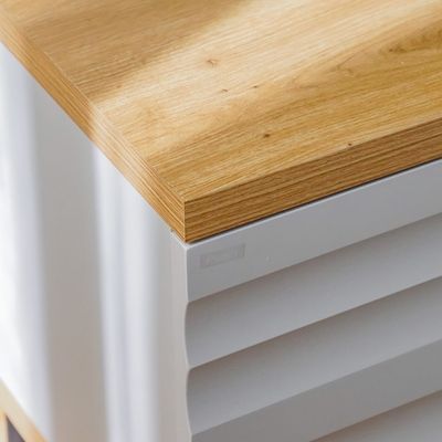 Delmar End Table with 1-Door Storage - Natural/Grey - With 2-Year Warranty