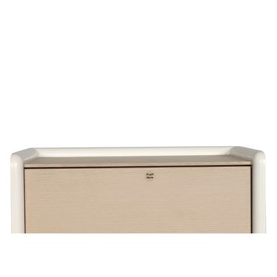 Brita 2 drawers Night Stand - Beige / White Oak