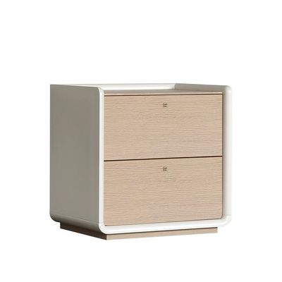 Brita 2 drawers Night Stand - Beige / White Oak