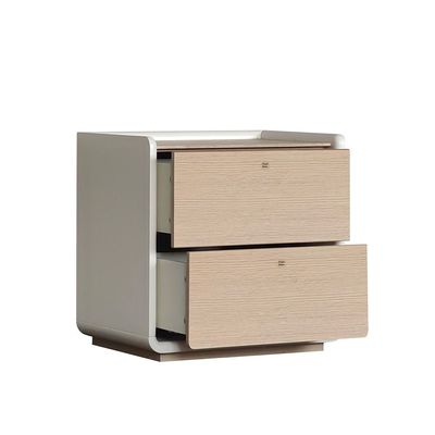 Brita 2 drawers Night Stand - Beige / White Oak