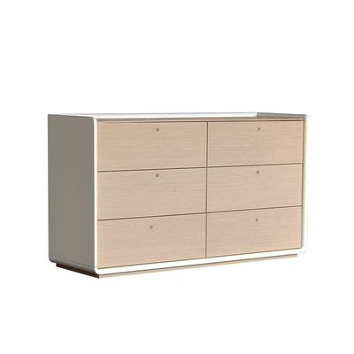 Brita 6 Drawer Dresser with Mirror - Beige / White Oak