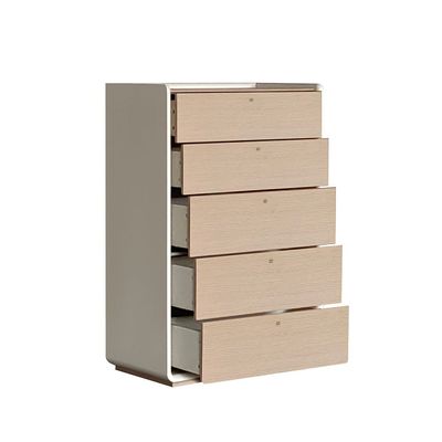 Brita 5 Drawers Chest Cabinet - Beige / White Oak