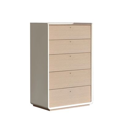 Brita 5 Drawers Chest Cabinet - Beige / White Oak