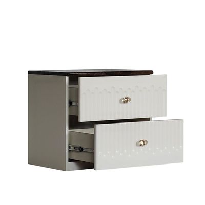 Naples 2 drawers Night Stand - Beige/Stone