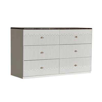 Naples 6 Drawer Dresser with Mirror - Beige/Stone