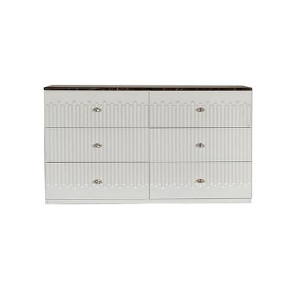 Naples 6 Drawer Dresser with Mirror - Beige/Stone