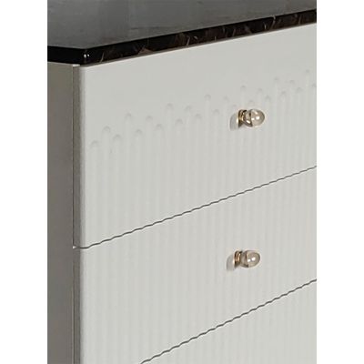 Naples 5 Drawers Chest Cabinet - Beige/Stone