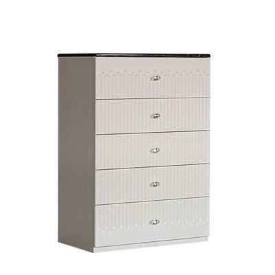 Naples 5 Drawers Chest Cabinet - Beige/Stone