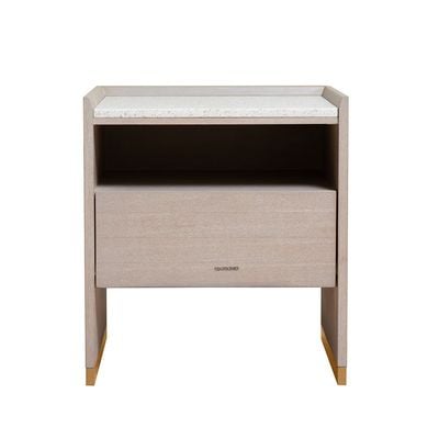 Margaret Night Stand - Beige / Terrazo / Gold