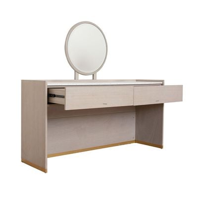 Margaret Vanity Dresser w/makeup mirror - Beige / Terrazo / Gold