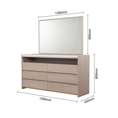 Margaret 6 Drawer Dresser - Beige / Terrazo / Gold