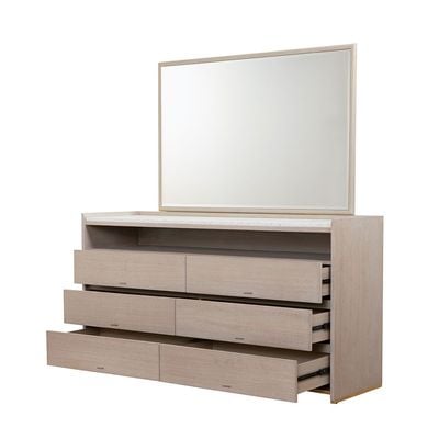 Margaret 6 Drawer Dresser - Beige / Terrazo / Gold