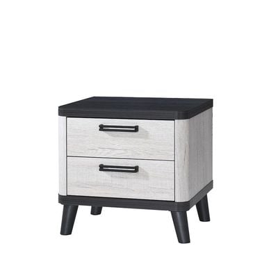 Kirwin 2 Drawer Night Stand -  Grey  Oak / Black