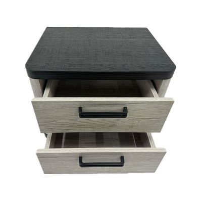 Kirwin 2 Drawer Night Stand -  Grey  Oak / Black