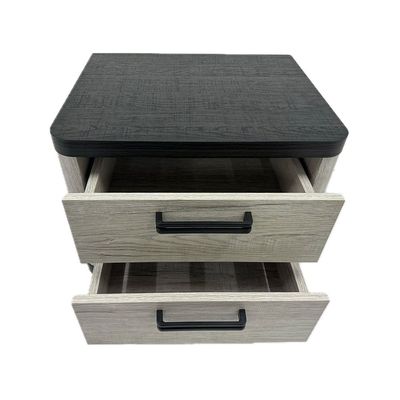 Kirwin 2-Drawer Nightstand - Grey Oak/Black - With 2-Year Warranty