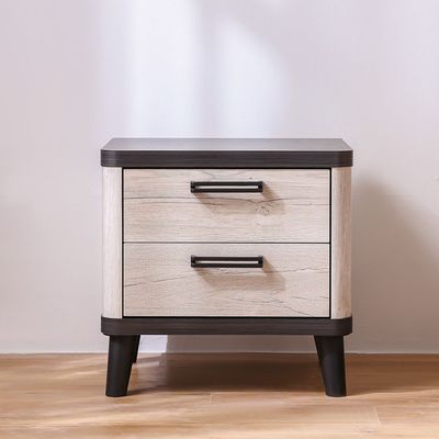 Kirwin 2-Drawer Nightstand - Grey Oak/Black - With 2-Year Warranty