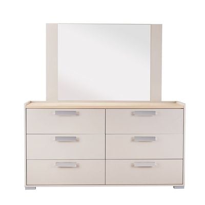 Cardano Dresser W/ Mirror  - Natural Oak/ Champagne