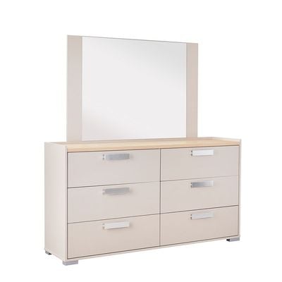 Cardano Dresser W/ Mirror  - Natural Oak/ Champagne