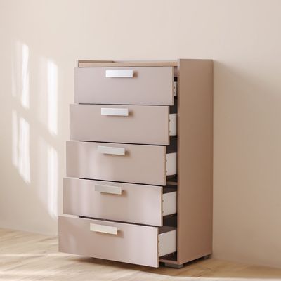 Cardano Chest Of 5 Drawers - Natural Oak/ Champagne