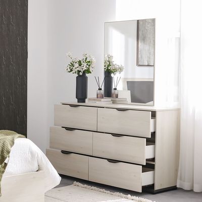 Pletora Dresser W/ Mirror  - Grey Oak