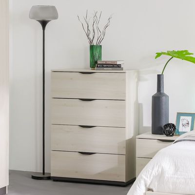 Pletora Chest Of  4 Drawers   - Grey Oak