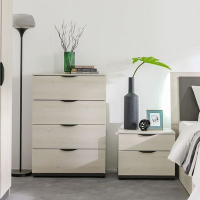 Pletora Chest Of  4 Drawers   - Grey Oak