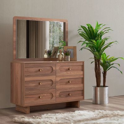 Ren Dresser with Mirror - Natural Walnut - With 2-Year Warranty