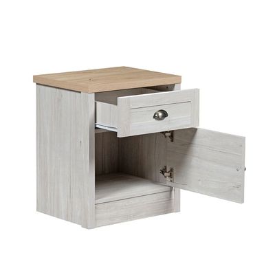 Cambridge 1-Drawer 1Door Nighstand-Oak & White Oak