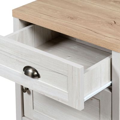 Cambridge 1-Drawer 1Door Nighstand-Oak & White Oak