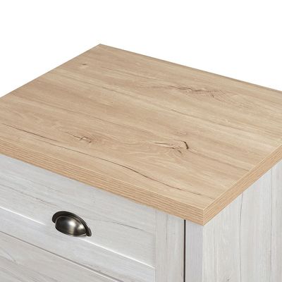 Cambridge 1-Drawer 1Door Nighstand-Oak & White Oak