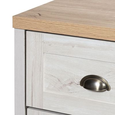 Cambridge 3-Drawers+1Door Master Dresser W/Mirror-Oak & White Oak