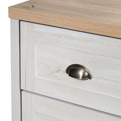 Cambridge 3-Drawers+1Door Master Dresser W/Mirror-Oak & White Oak