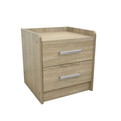 Supreme 2-Drawer Nightstand - French Sonoma Oak - With 2-Year Warranty