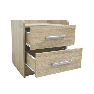 Supreme 2-Drawer Nightstand - French Sonoma Oak - With 2-Year Warranty