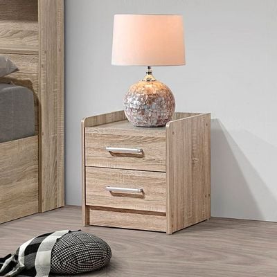 Supreme 2-Drawer Nightstand - French Sonoma Oak - With 2-Year Warranty